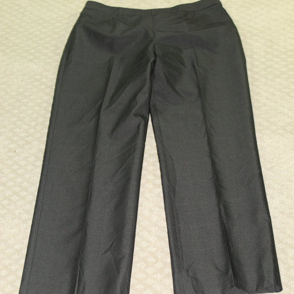 Evan Picone Women's Sz 10 Charcoal Grey Windowpane Wool Fully Lined Dress Pants